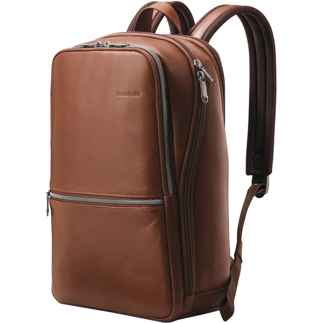 Samsonite Classic Leather Slim Mochila de cuero con compartimento para laptop 14.1 pulgadas