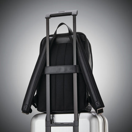 Samsonite Classic Leather Slim Mochila de Cuero para Laptop 14.1" Negra