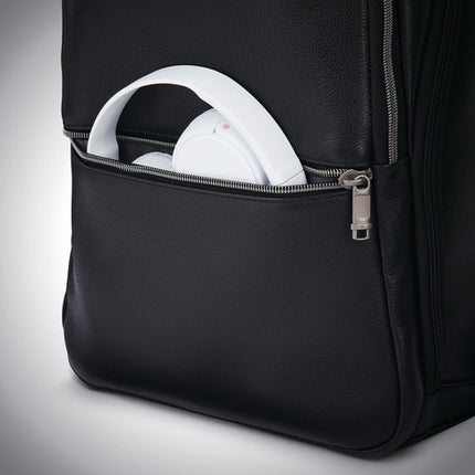 Samsonite Classic Leather Slim Mochila de Cuero para Laptop 14.1" Negra