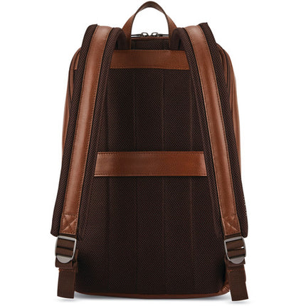 Samsonite Classic Leather Slim Mochila de cuero con compartimento para laptop 14.1 pulgadas