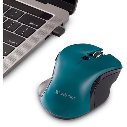 Verbatim Ratón Inalámbrico USB Type-C Azul 1600 DPI 2.4 GHz Teal
