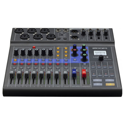 Zoom LiveTrak L-8 Mezclador Digital Portátil 8 Canales 6 Entradas XLR Multitrack Recorder