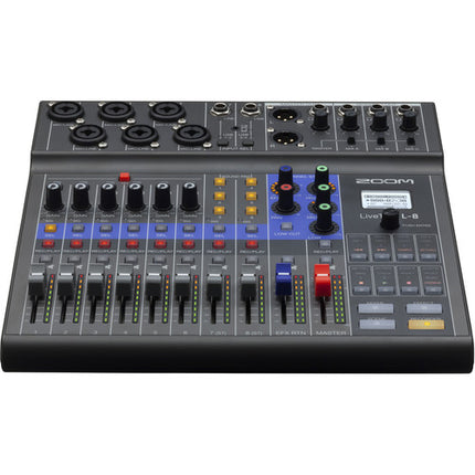 Zoom LiveTrak L-8 Mezclador Digital Portátil 8 Canales 6 Entradas XLR Multitrack Recorder