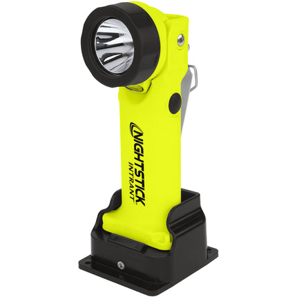 Nightstick INTRANT Linterna Recargable Dual Ángulo 205 Lúmenes IP67 con Base de Carga y Porta Pilas AA