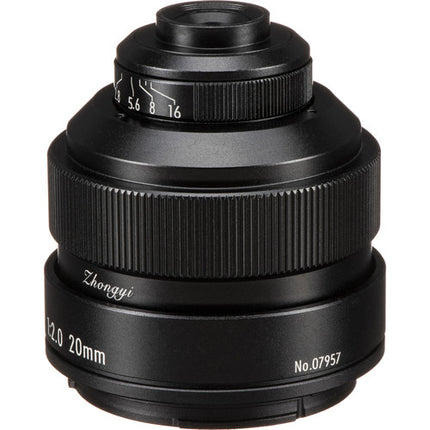 Mitakon Zhongyi 20mm f2 Lente Super Macro 4.5x para Canon EF