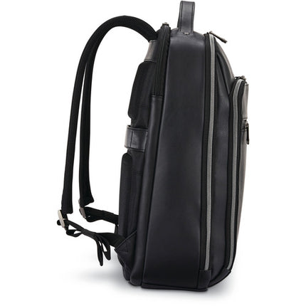 Samsonite Classic Leather Mochila Negra para Laptop 15.6 Pulgadas con Organizador y Bolsillos Mesh
