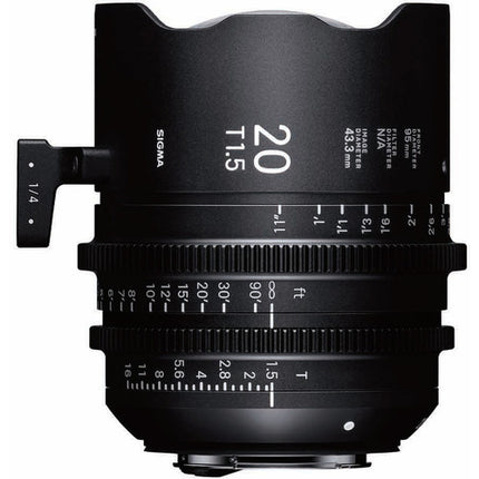 Sigma 20mm T1.5 FF objetivo prime para Canon EF con apertura T16 y sensor full frame