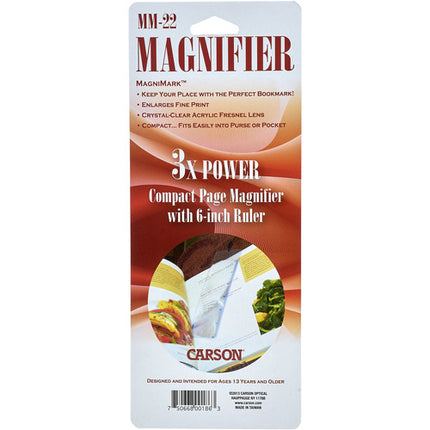 Carson MM-22 Lupa con Regla Integrada de 6 Pulgadas 3x Magnificación