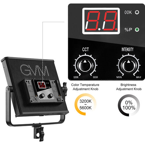 GVM 520LS-B Kit de Iluminación LED Bi-Color 2 Paneles 3200-5600K 10-100% Dimming