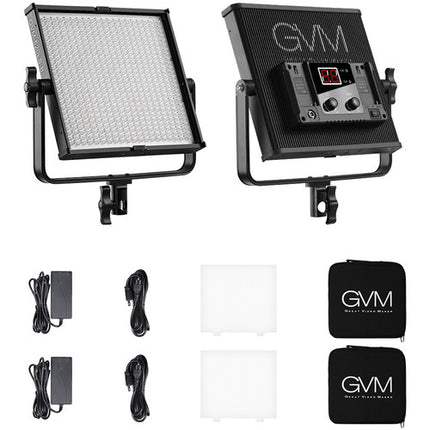 GVM 520LS-B Kit de Iluminación LED Bi-Color 2 Paneles 3200-5600K 10-100% Dimming