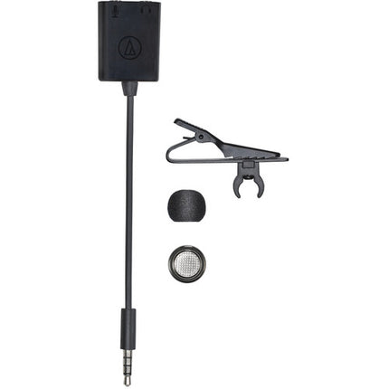 Audio-Technica ATR3350XiS Micrófono Lavalier Condensador Omnidireccional con Adaptador para Smartphones y Clip
