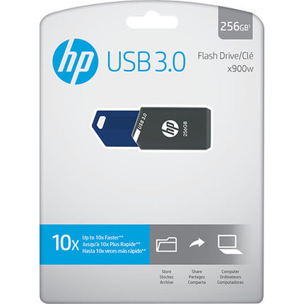 HP 256GB x900w USB 3.0 Type-A Memoria Flash 5 Gb/s y Garantía 2 Años