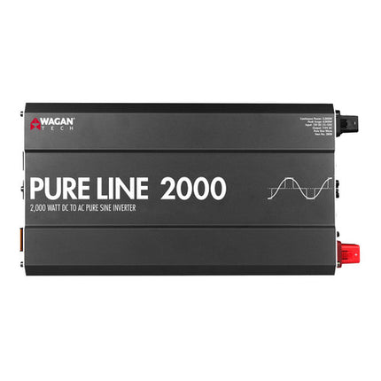 Inversor de Potencia WAGAN Pure Line 2000W Onda Pura 3 Salidas AC 1 USB