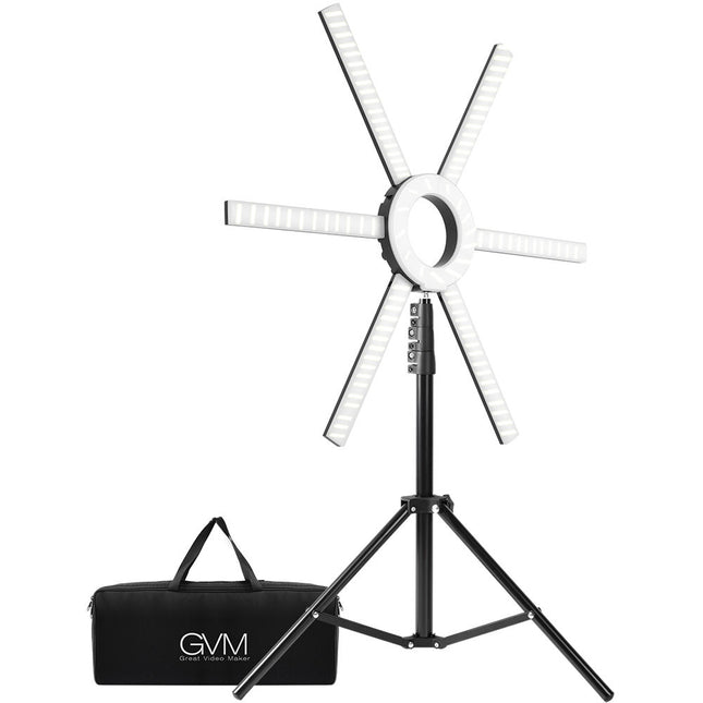 GVM LED Ring Light Soft Light 600S Luz Anular 3200-5600K 7.25' Trípode