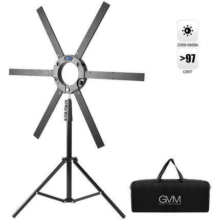 GVM LED Ring Light Soft Light 600S Luz Anular 3200-5600K 7.25' Trípode