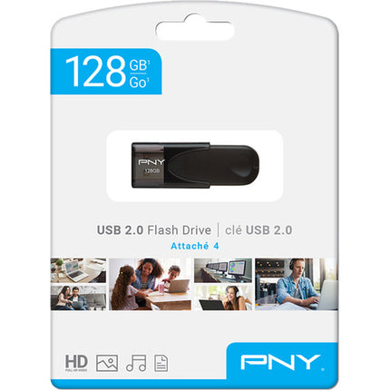 PNY 128GB Attaché 4 Memoria USB 2.0 Tipo A con Llavero