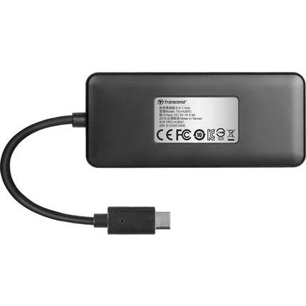 Transcend HUB5C Hub USB Tipo-C 6 en 1 con carga 60W y ranuras UHS-II SD