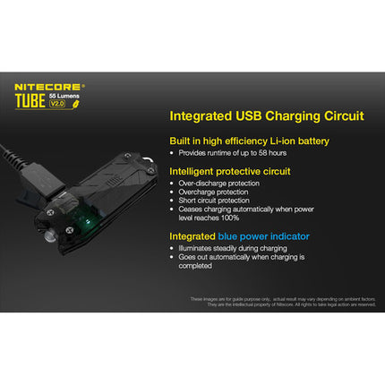 Nitecore TUBE v2 Linterna LED para Llaves 55 Lúmenes Recargable