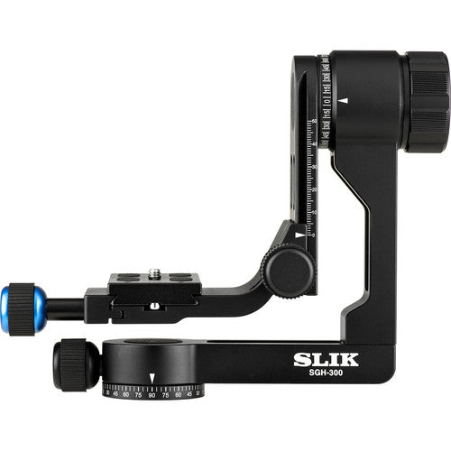 SLIK SGH-300 Cabezal Gimbal Compacto Capacidad 4.5 kg Altura 16.5 cm con Placa Rápida y Estuche