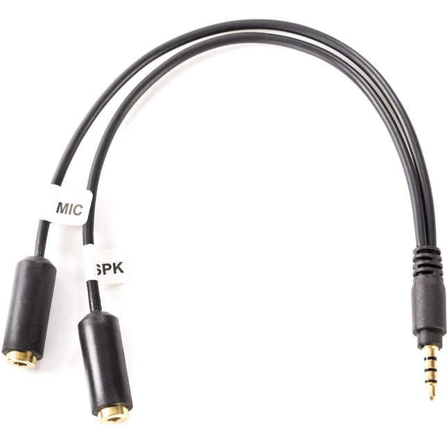 Movo Photo TCB1 Adaptador Micrófono 3.5mm TRS a TRRS para Smartphone 10 pulgadas Largo