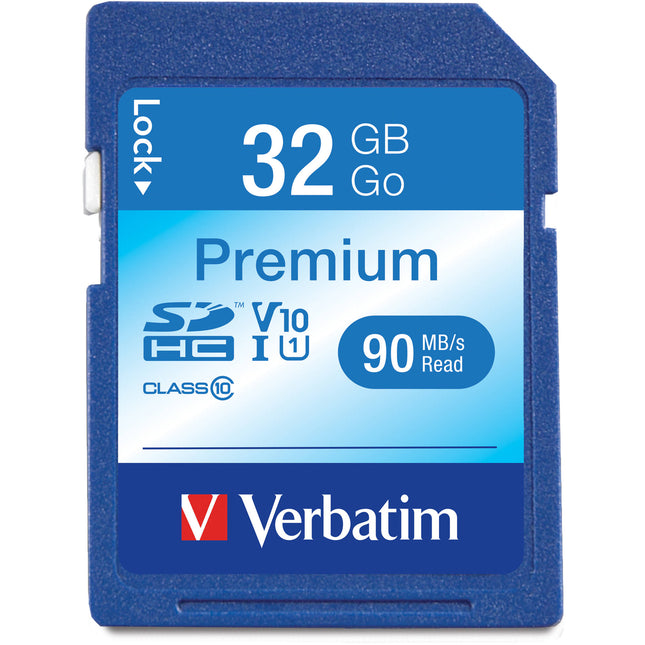 Verbatim 32GB Tarjeta de Memoria SDHC UHS-I 90MBs Lectura 10MBs Escritura