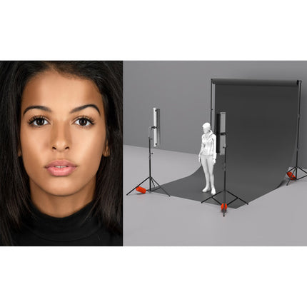 Genaray Key and Fill Iluminación 36" Soft Strip Kit 2 Luces Bi-Color 9.5' Soportes y Pesas 15 lb