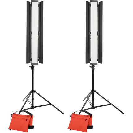 Genaray Key and Fill Iluminación 36" Soft Strip Kit 2 Luces Bi-Color 9.5' Soportes y Pesas 15 lb