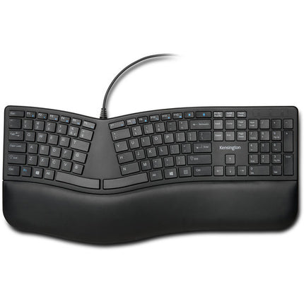 Kensington Pro Fit Ergo teclado ergonómico USB con reposamuñecas ajustable
