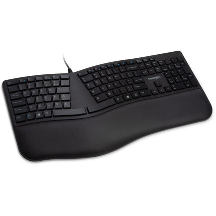 Kensington Pro Fit Ergo teclado ergonómico USB con reposamuñecas ajustable