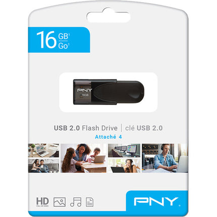 PNY 16GB Attache 4 Memoria USB 2.0 Type-A con Llave y Diseño Capless