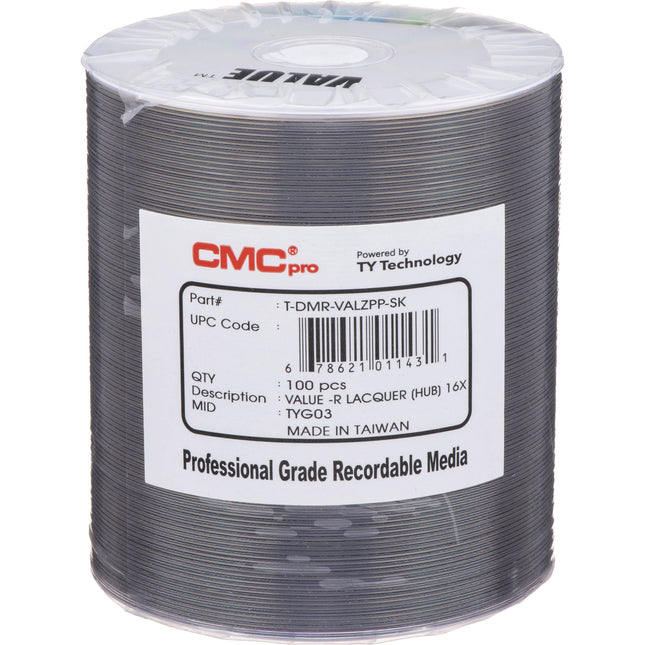 CMC Pro DVD-R 4.7GB 16x Discos Plateado Brillante 100 Unidades