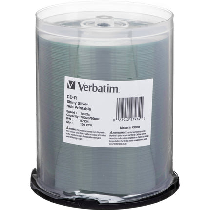 Verbatim Shiny Silver & Hub CD-R Discos Grabables 700MB 52x 100 unidades