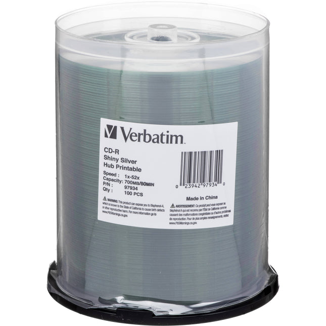 Verbatim Shiny Silver & Hub CD-R Discos Grabables 700MB 52x 100 unidades