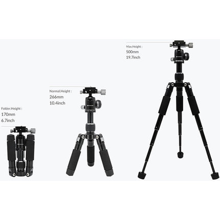 ORANGEMONKIE Tripod50 Mini Trípode Premium 19.7" Capacidad 11 lb con Barra Panorámica