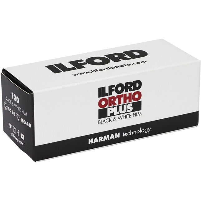 Ilford Ortho Plus película negativa blanco y negro 120 ISO 80 manejo en luz roja
