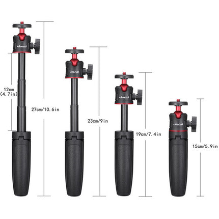 Ulanzi MT-08 Trípode Mini Extensible con Soporte para Smartphone 5.1-9.27" y 2 Monturas de Zapata Fría