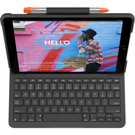 Logitech Slim Folio Funda Teclado Bluetooth para iPad 10.2" 9ª Gen con Ángulos de Visión Ajustables