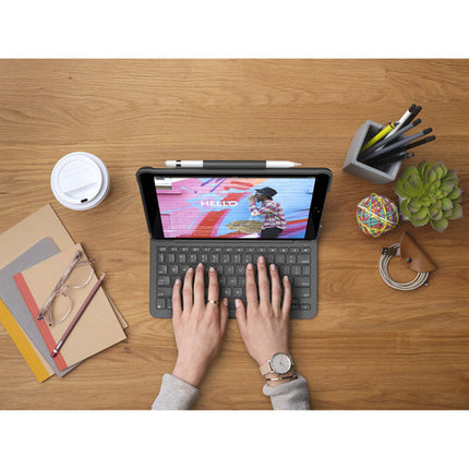 Logitech Slim Folio Funda Teclado Bluetooth para iPad 10.2" 9ª Gen con Ángulos de Visión Ajustables