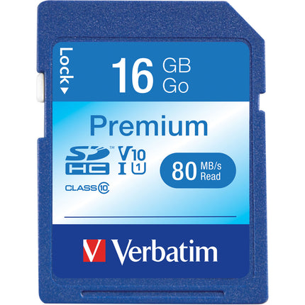 Verbatim 16GB UHS-I SDHC Tarjeta de Memoria Clase 10 U1 V10 80MB/s