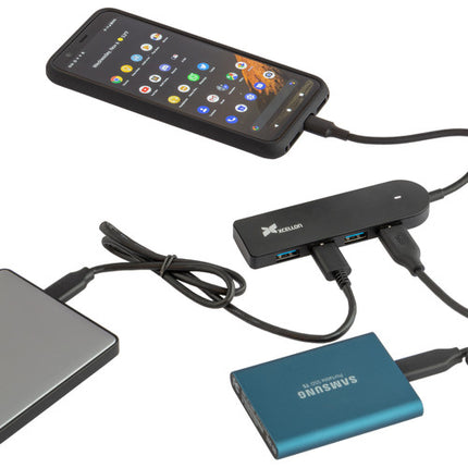 Xcellon Hub USB-C 3.2 Gen 1 Slim 4 Puertos USB-A 5 Gb/s Portable