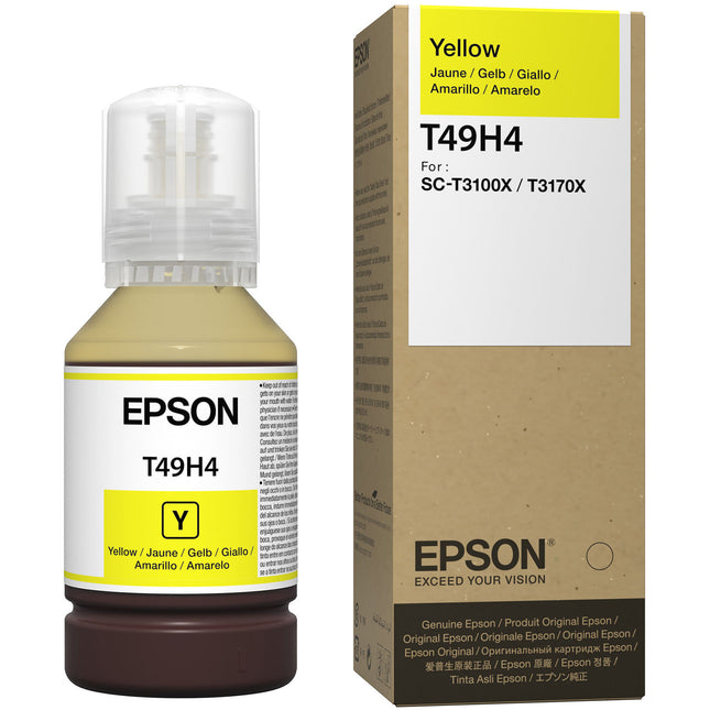 Epson T49H Botella de Tinta Amarilla 140mL para Impresora SureColor T3170x