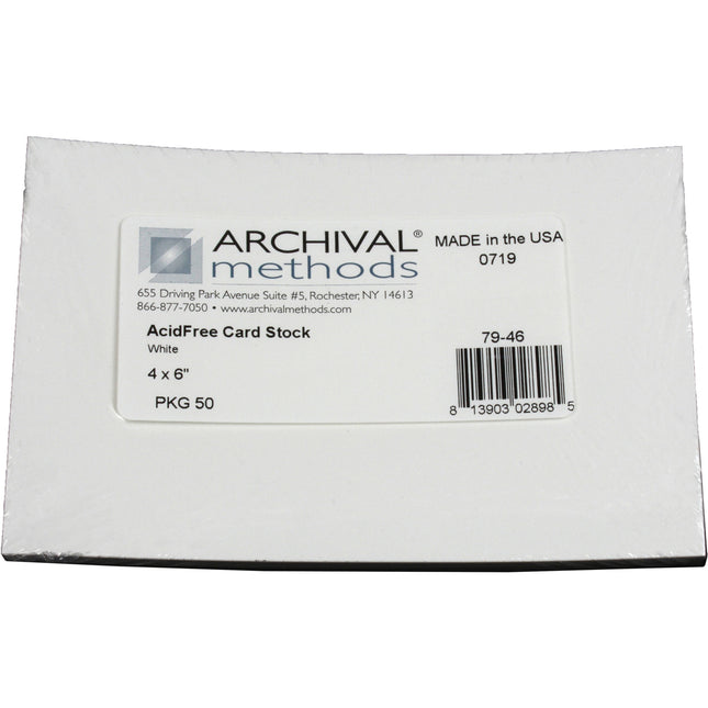 Archival Methods Cartulina Libre de Ácido 4x6 Pulg 290 GSM 50 Unidades Blanca