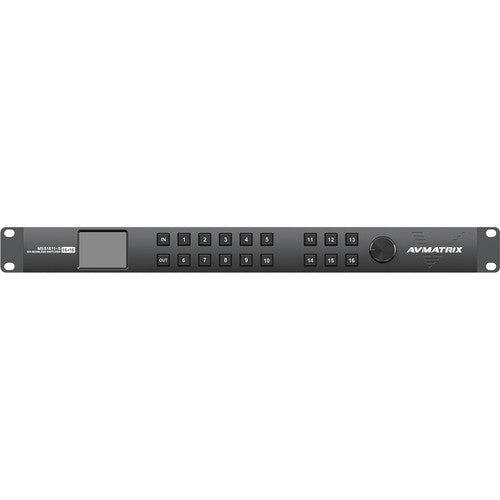 AVMATRIX 16x16 Matriz Switcher 3G-SDI con Escalado y Sincronizador 1 RU