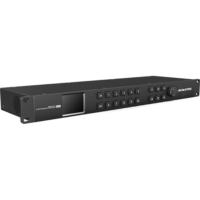 AVMATRIX 16x16 Matriz Switcher 3G-SDI con Escalado y Sincronizador 1 RU