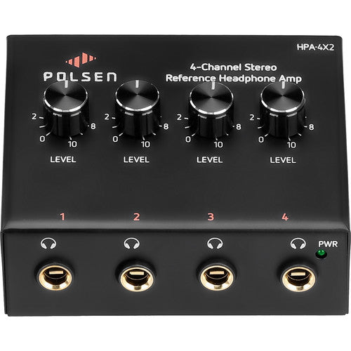 Polsen HPA-4X2 Amplificador de Auriculares Estéreo 4 Canales con Entradas RCA y 4 Salidas 1/4"