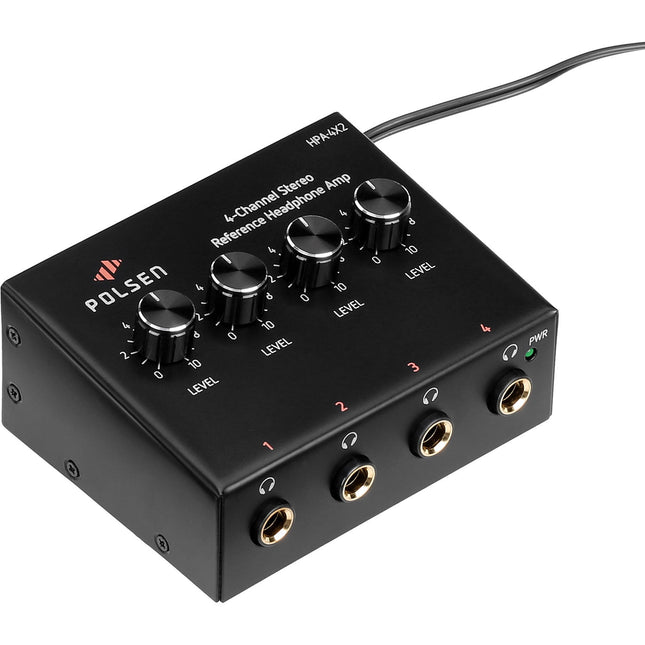 Polsen HPA-4X2 Amplificador de Auriculares Estéreo 4 Canales con Entradas RCA y 4 Salidas 1/4"