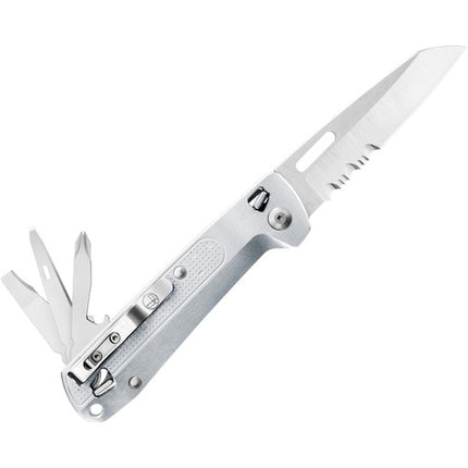 Leatherman FREE K2X Navaja Multiusos Plata 8 Herramientas 3.3 Pulgadas Serrada