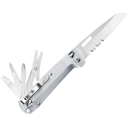 Leatherman FREE K4X Multiherramienta Cuchillo de Bolsillo Plata 3.3 Pulgadas Serrado 9 Herramientas