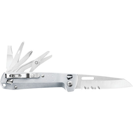 Leatherman FREE K4X Navaja Multiusos con 9 Herramientas Cuchilla 3.3" Serrada