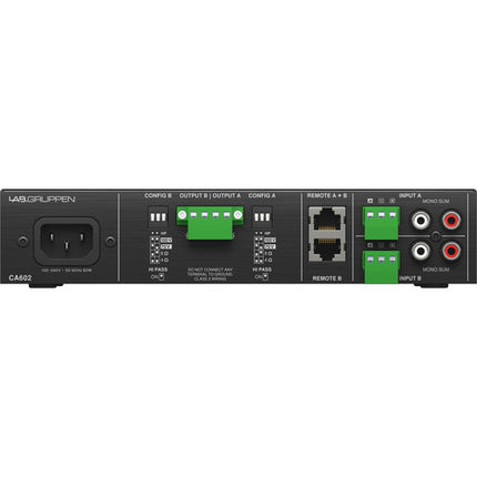 Lab.Gruppen CA602 Amplificador Comercial 2 x 60W 4 8 Ohm 70 100V Rack 1RU